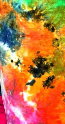 Tie and Die Print - Cotton Blend, Variable Dimensions, Orange | Comfortable Wear, Soft Fabric, Trendy Style, Unique Design, Vibrant Colors