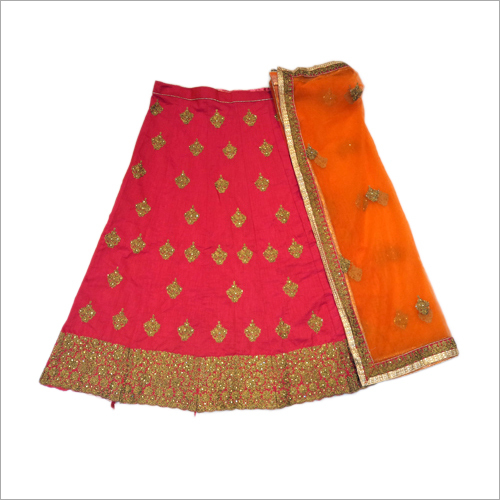 Wedding & Bridal Lehanga - Silk Blend, 50 Inches, Pink | Gold Thread Embroidery, Elegant Design, Adjustable Waist