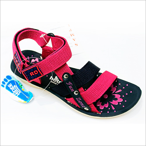 Pink And Black Kids Girl Sandals