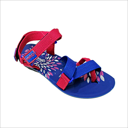 Kids Boy Sandals - PU Sole, Size 5-8, Blue & Red Color | Water-Resistant, Velcro Strap, Cross-Patterned Design, Optimum Comfort