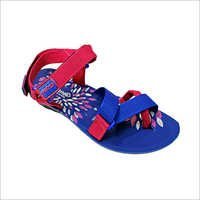Kids Boy Sandals - Pu Sole, Size 5-8, Blue & Red Color | Water-resistant, Velcro Strap, Cross-patterned Design, Optimum Comfort