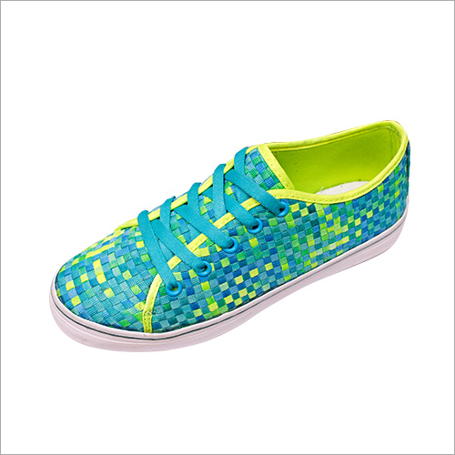 Blue And Green Ladie'S Printed Canvas Shoes