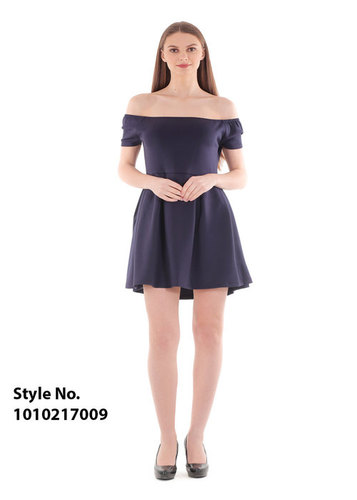 Off Shoulder Blue Short Dress