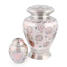 BEAUTIFUL PINK ENGRAVE BRASS CREMATION URN