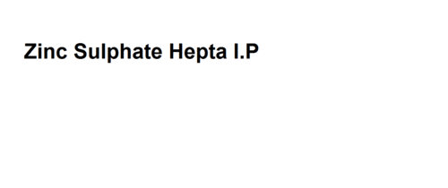 Zinc Sulphate Hepta I.P