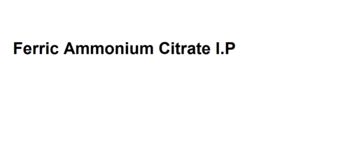 Ferric Ammonium Citrate I.P