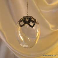 Transparent Christmas Ornament Purple With Silver Design Glass Ball Christmas Ornaments