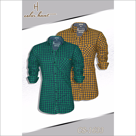 Green And Yellow Cotton Shirts