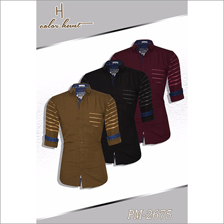 Shirts - Cotton, Plus Size to XXXL, Black, Maroon, Dark Yellow | Striped, Customized Logo, Washable, Breathable, Full Sleeves for Summer