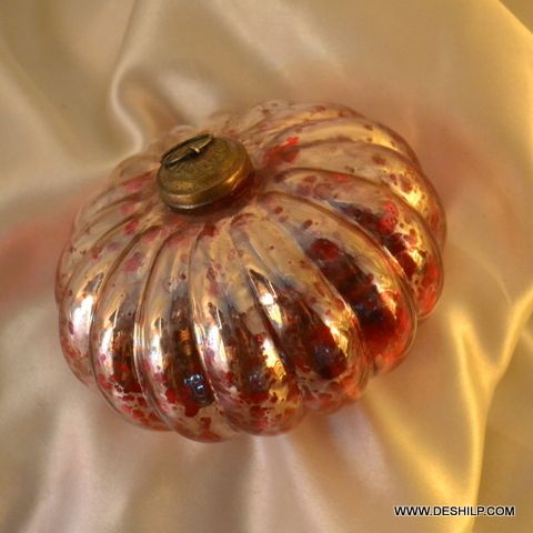 RED COLOR GLASS SILVER CHRISTMAS ORNAMENTS