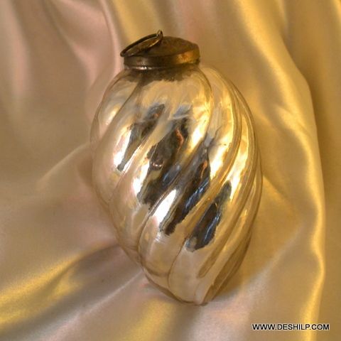 Golden Handmade Antique Cut Glass Christmas Ornaments