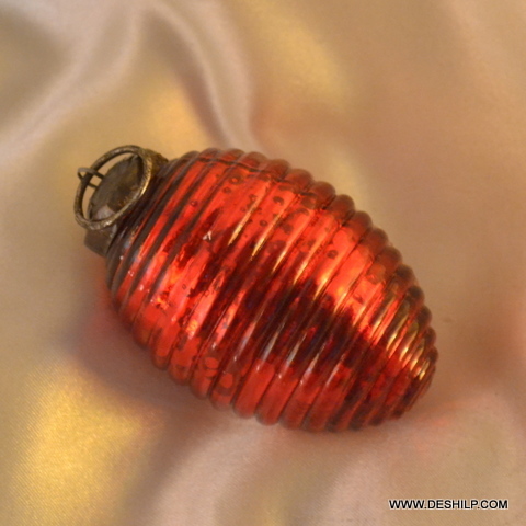 Antibacterial Glass Ball Christmas Ornaments Shiny Red Glass Ball