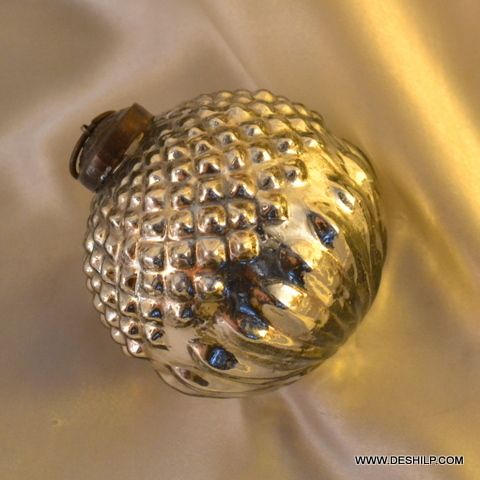 Golden Handpainted Hand Blown Glass Ornaments