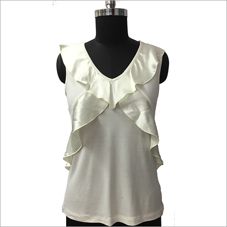Frill layer Sleeveless Jersey Top