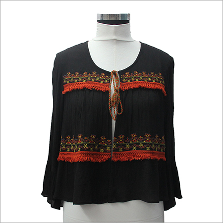 Folk embroidered Cover up with Fringes