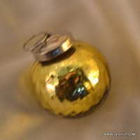 Golden Glass Christmas Heart Ornaments - Color: Yellow
