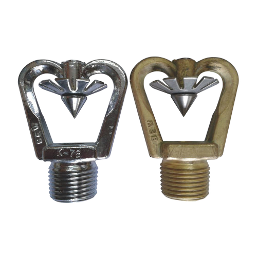 Medium Velocity Spray Nozzle - Stainless Steel, 1/2 Inch Size, Golden and Silver Chrome Plated Finish | 3-6 Bar Pressure, 80 mm Diameter, Wet Alarm Valve for Fire Fighting Equipment