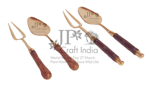 Natural Brass Wood Spoon