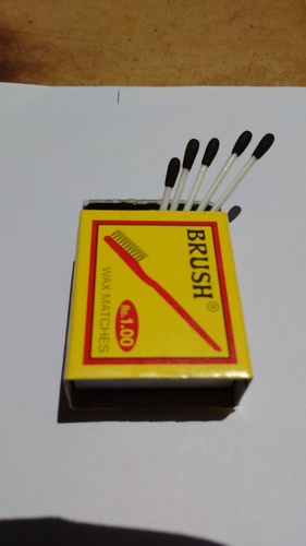 Wax Matches - Wax Coated, Yellow Color | 40 Sticks Per Box, 600 Boxes Per Bundle, Brush Applicator, Easy Lighting, Reliable Ignition