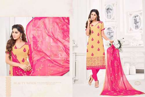 Pink Designer Unstitched Dress Material