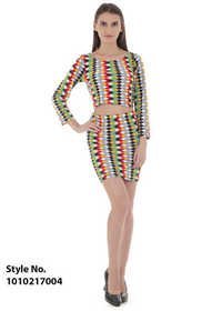 Geometric Print Crop Top & Pencil Skirt