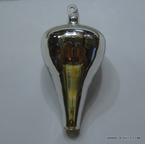 Christmas Ornaments Set Tree Clear Vintage Style Blown Clear Round Glass For Decoration - Color: Silver