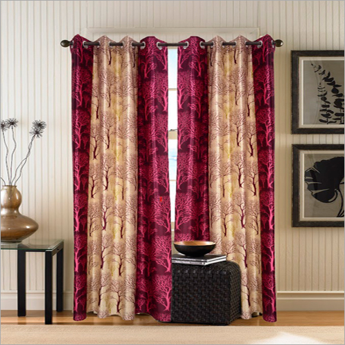 Red And Cream Designer Curtains