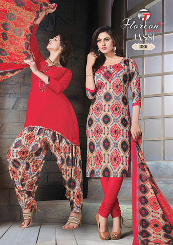 Printed Cotton Patiyala Suits Floreon Trends Jassi Patiyal