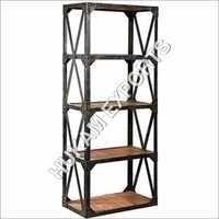Industrial Wood Shelves - Painted Wood & Metal, Rectangular Design With Ample Storage Space And Supreme Finish 