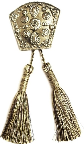 DOUBLE TASSEL - Acrylic 8cm Tassel, Metal 2" Head, Gold, 14cm Dori Distance, Elegant Durable Versatile Embellishment