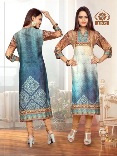 COTTON SATIN DIGITAL PRINTED KURTI