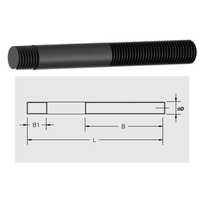 T-nut Clamping Stud - High Tensile Steel, 60 Millimeter Length, Black Finish | Round Shape, Flattened Middle For Spanner Use