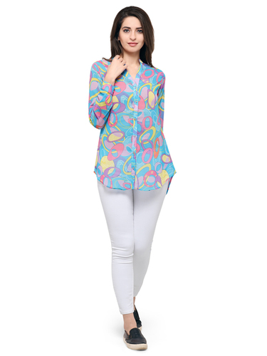 Sky Blue Western Top