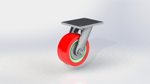 Medium Duty Polyurethane Plate Type Wheel - Steel Material Custom Size & Hole Specifications Load Capacity Up to 20000 kg Polished Finish & Stainless Steel Brake