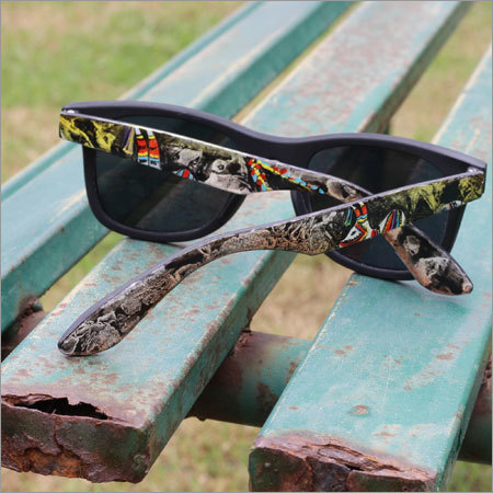 Colourful Hand Painted Black Wayfarer Sungl - Plastic, 140mm Frame, Multi Color | UV400 Protection, Fashionable Gift