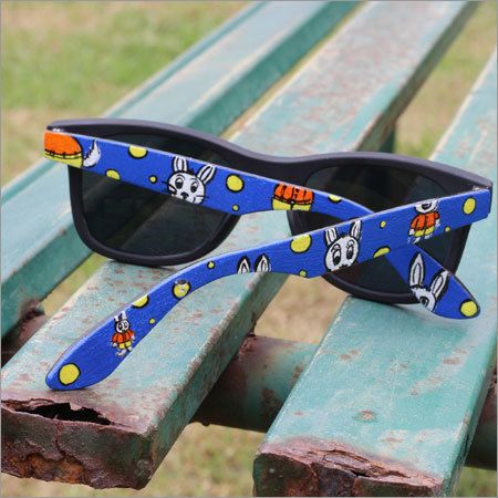 Quirky Cartoon Inspired Hand Painted Customized Sunglasses - Plastic, Standard Size, Blue | Handmade, Lightweight, UV Protection, Fun Wayfarer Style