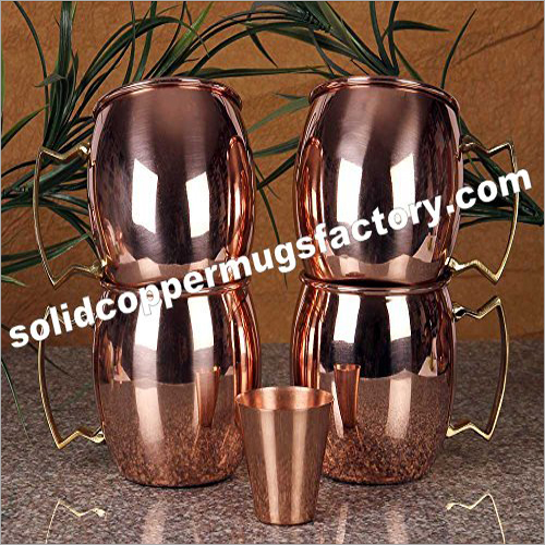Moscow Mule Copper Mug Plain With Brass Handle