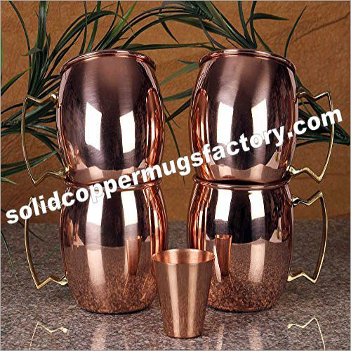 Metal Moscow Mule Copper Mug Plain With Brass Handle