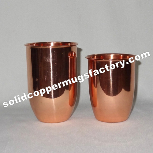 Pure Copper Glass For Juice Beer Set Of 2