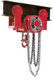 Headroom Trolley - Steel, 12x12x12 inches, Red | 1 Ton Capacity, 10 ft Chain Length, Heavy Duty, Durable, Easy Operation, Safe Lifting, Efficient