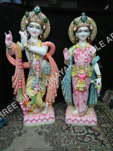Marble Radha Krishna Statue  