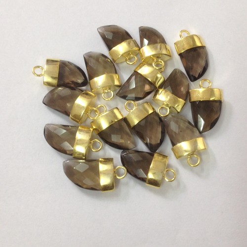 Smoky Horn Gold Plated Gemstone