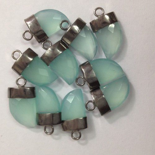 Treated Aqua Chalsydony Horn Gemstone