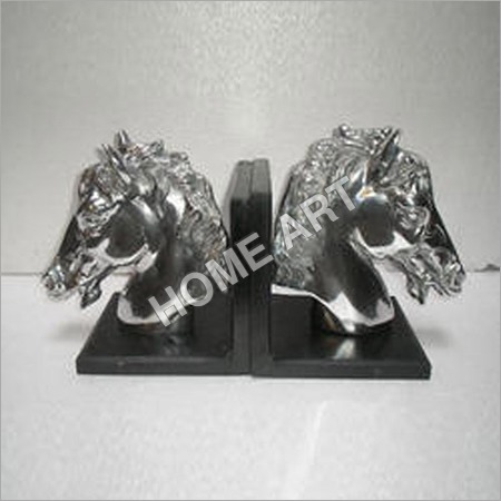 Horse Bookend - Aluminum 8", Silver Base Wood | Smooth Finish, Elegant Design, Eye-catching Modern Style