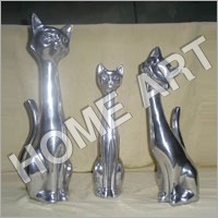 Aluminium Cat Sculpture Set of Three