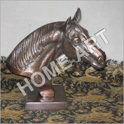 Aluminium Horse Head - Aluminum, 12x11 inches, Copper Finish | Elegant Design, Intricate Detailing, Durable Material, Versatile Decor, Realistic Style