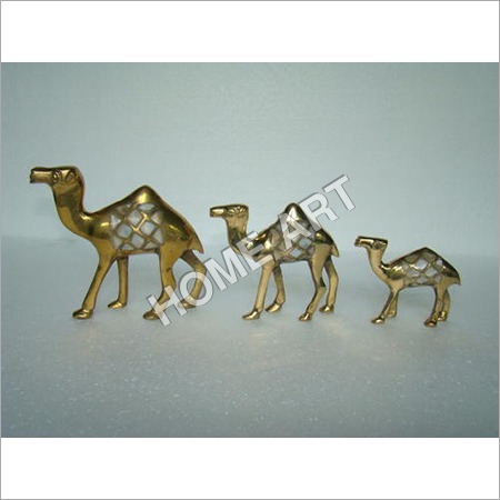 Candle Stick Holder Brass Mop Camel Set Of 3