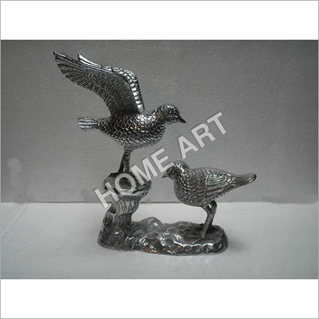 Sparrow Sculpture - Aluminum, 16" Silver Finish | Elegant Design, Intricate Detail, Home Decor Gift