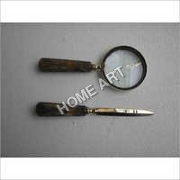 Designer Letter Opener Magnifying Glass Set