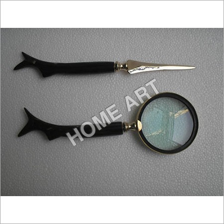 Horn Letter Opener Magnifying Glass Set